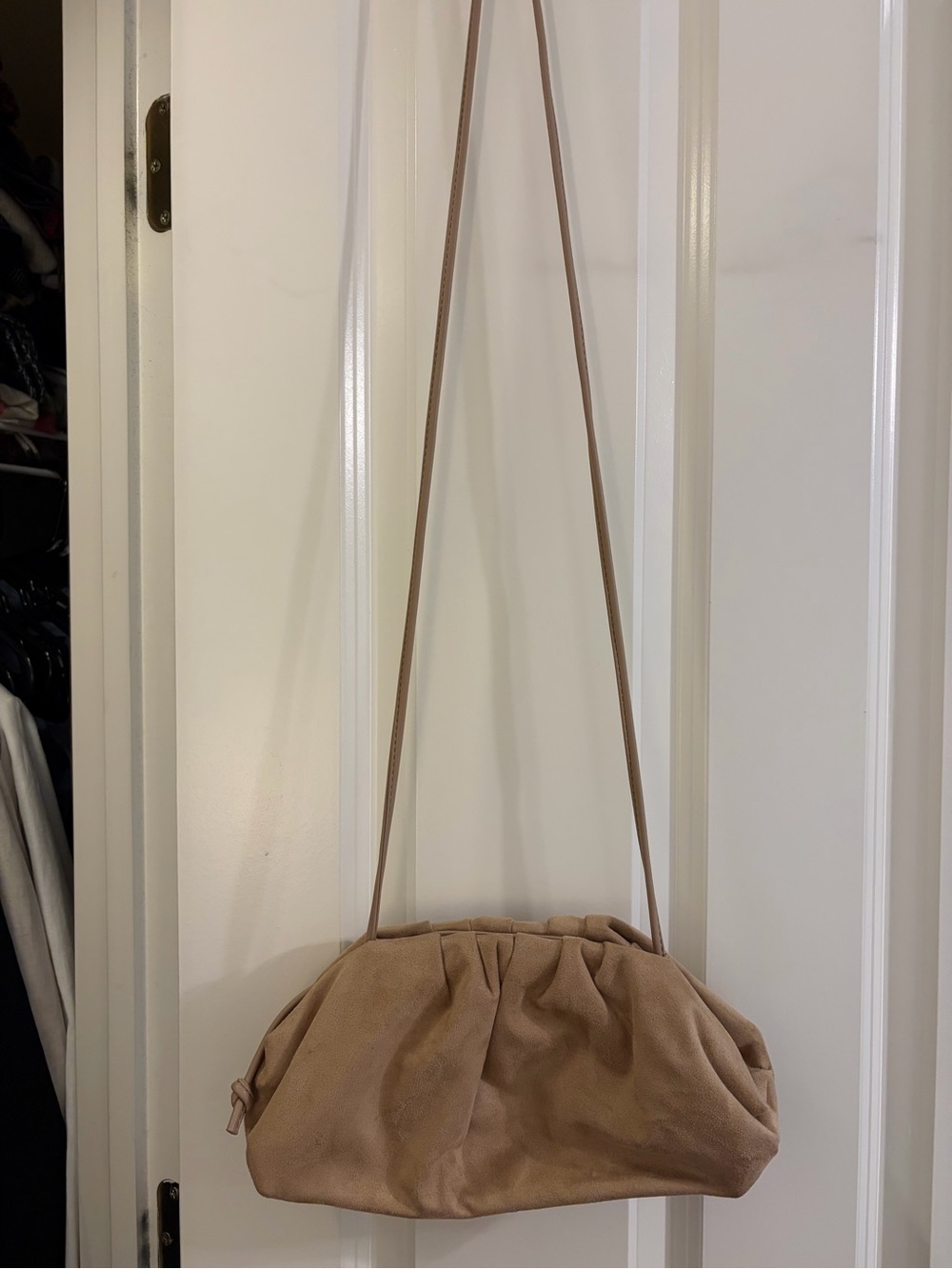 Banana Republic Factory Faux Suede Shoulder Bag in Taupe